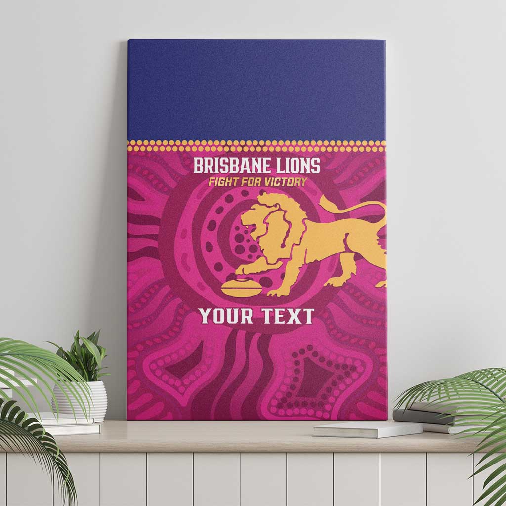 AFL Lions Football Custom Canvas Wall Art Brisbane Fight For Victory Indigenous Art - Aussie Hoodie