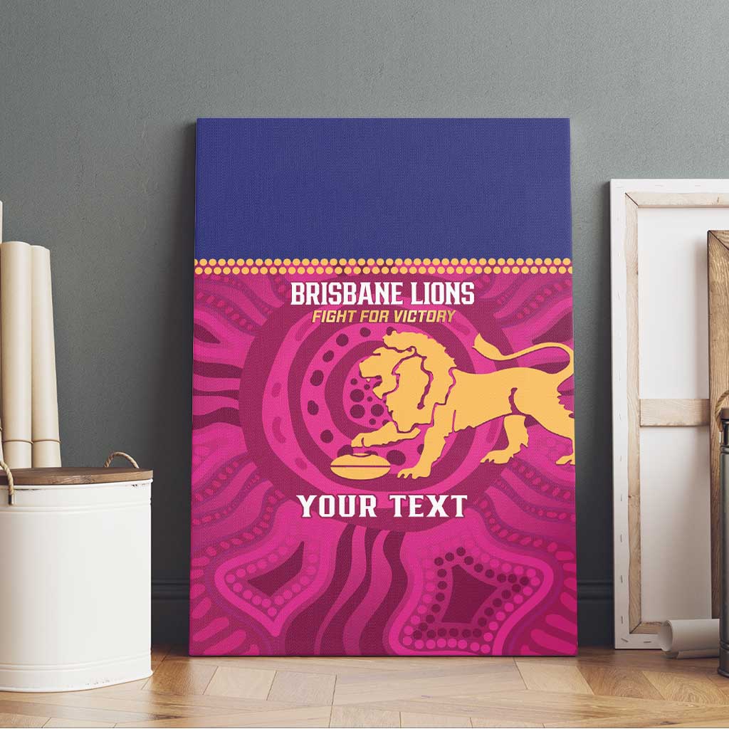 AFL Lions Football Custom Canvas Wall Art Brisbane Fight For Victory Indigenous Art - Aussie Hoodie