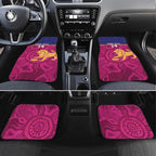 AFL Lions Football Custom Car Mats Brisbane Fight For Victory Indigenous Art - Aussie Hoodie