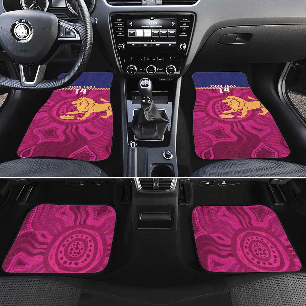 AFL Lions Football Custom Car Mats Brisbane Fight For Victory Indigenous Art - Aussie Hoodie