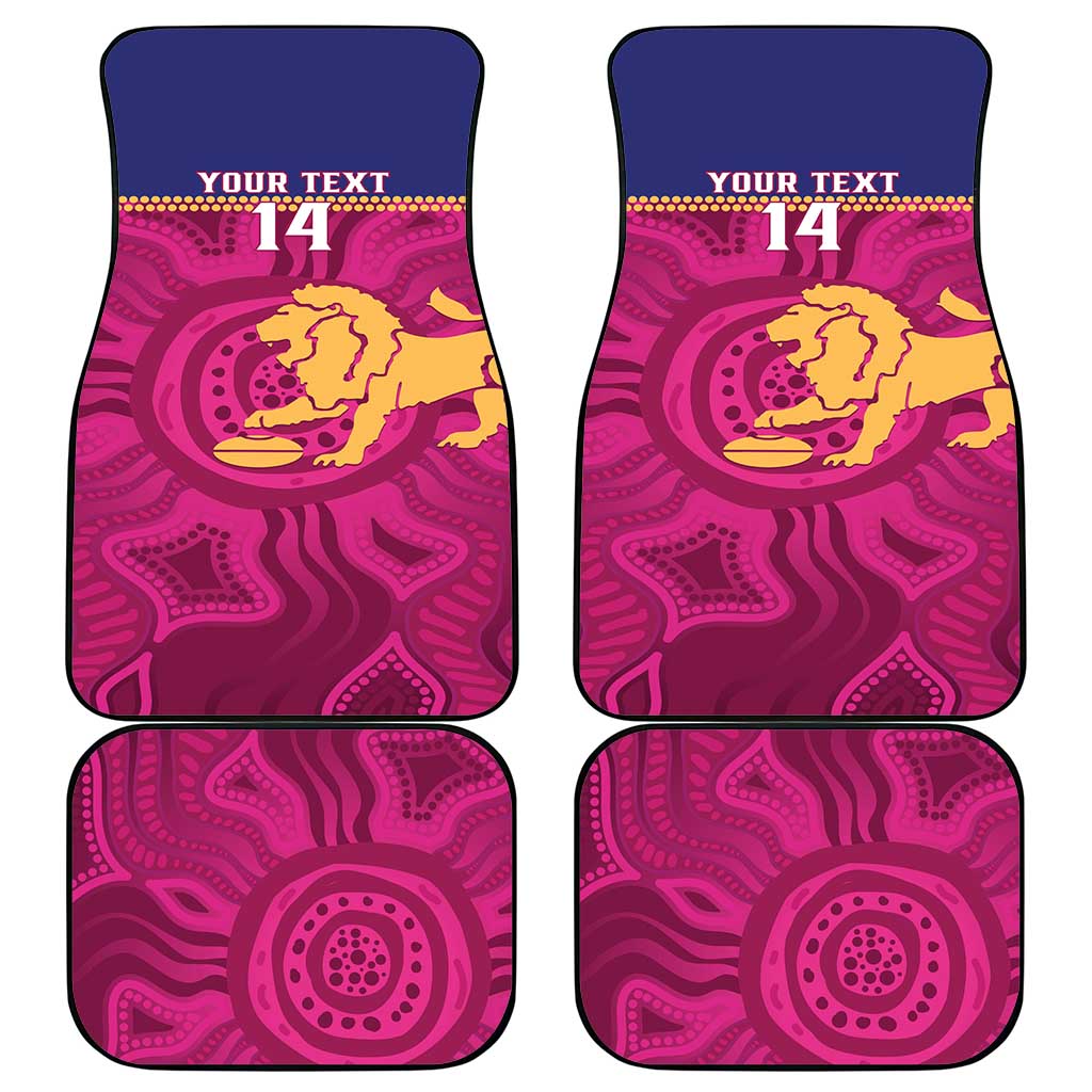 AFL Lions Football Custom Car Mats Brisbane Fight For Victory Indigenous Art - Aussie Hoodie