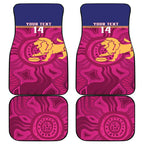 AFL Lions Football Custom Car Mats Brisbane Fight For Victory Indigenous Art - Aussie Hoodie