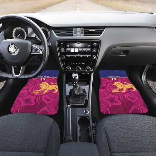 AFL Lions Football Custom Car Mats Brisbane Fight For Victory Indigenous Art - Aussie Hoodie