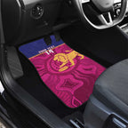 AFL Lions Football Custom Car Mats Brisbane Fight For Victory Indigenous Art - Aussie Hoodie