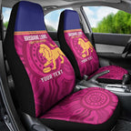 AFL Lions Football Custom Car Seat Cover Brisbane Fight For Victory Indigenous Art - Aussie Hoodie
