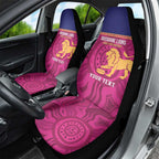 AFL Lions Football Custom Car Seat Cover Brisbane Fight For Victory Indigenous Art - Aussie Hoodie
