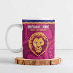 AFL Lions Football Custom Ceramic Mug Brisbane Fight For Victory Indigenous Art - Aussie Hoodie