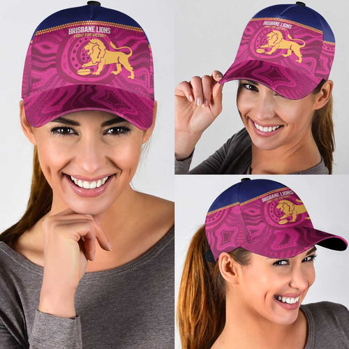 AFL Lions Football Classic Cap Brisbane Fight For Victory Indigenous Art - Aussie Hoodie