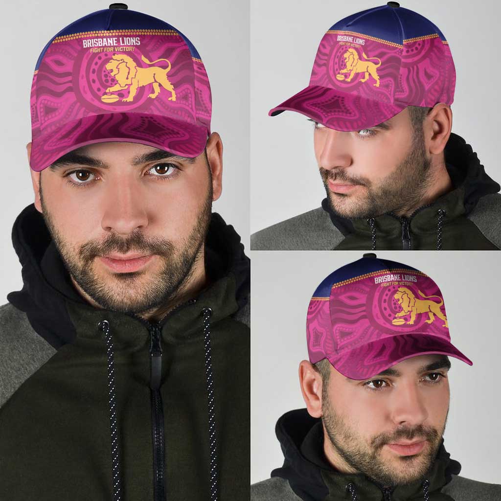AFL Lions Football Classic Cap Brisbane Fight For Victory Indigenous Art - Aussie Hoodie