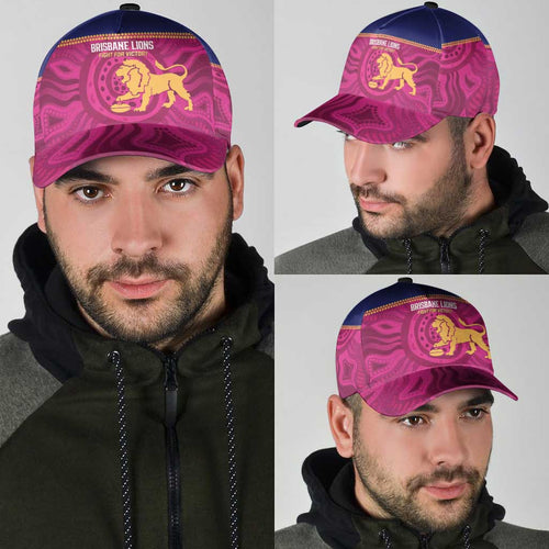 AFL Lions Football Classic Cap Brisbane Fight For Victory Indigenous Art - Aussie Hoodie