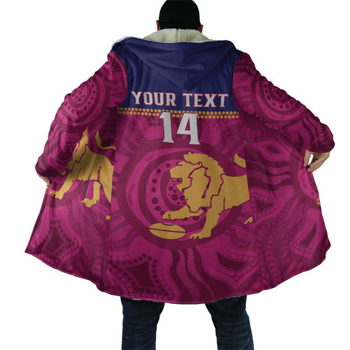AFL Lions Football Custom Cloak Brisbane Fight For Victory Indigenous Art - Aussie Hoodie