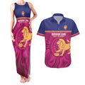 AFL Lions Football Custom Couples Matching Tank Maxi Dress and Hawaiian Shirt Brisbane Fight For Victory Indigenous Art - Aussie Hoodie