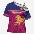 AFL Lions Football Custom Cross Shoulder Shirt Brisbane Fight For Victory Indigenous Art - Aussie Hoodie