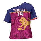 AFL Lions Football Custom Cross Shoulder Shirt Brisbane Fight For Victory Indigenous Art - Aussie Hoodie
