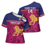AFL Lions Football Custom Cross Shoulder Shirt Brisbane Fight For Victory Indigenous Art - Aussie Hoodie