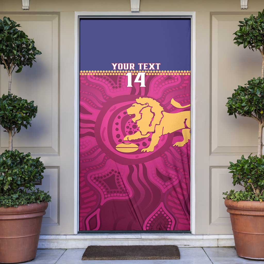 AFL Lions Football Custom Door Cover Brisbane Fight For Victory Indigenous Art - Aussie Hoodie