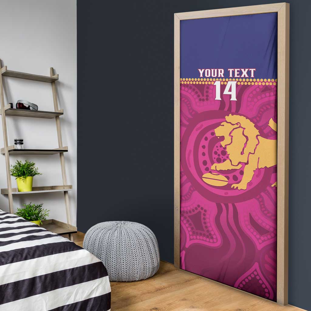 AFL Lions Football Custom Door Cover Brisbane Fight For Victory Indigenous Art - Aussie Hoodie