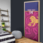 AFL Lions Football Custom Door Cover Brisbane Fight For Victory Indigenous Art - Aussie Hoodie