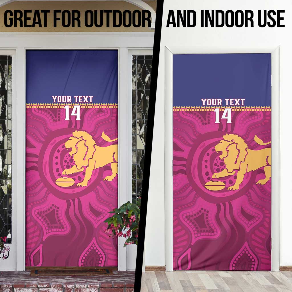 AFL Lions Football Custom Door Cover Brisbane Fight For Victory Indigenous Art - Aussie Hoodie