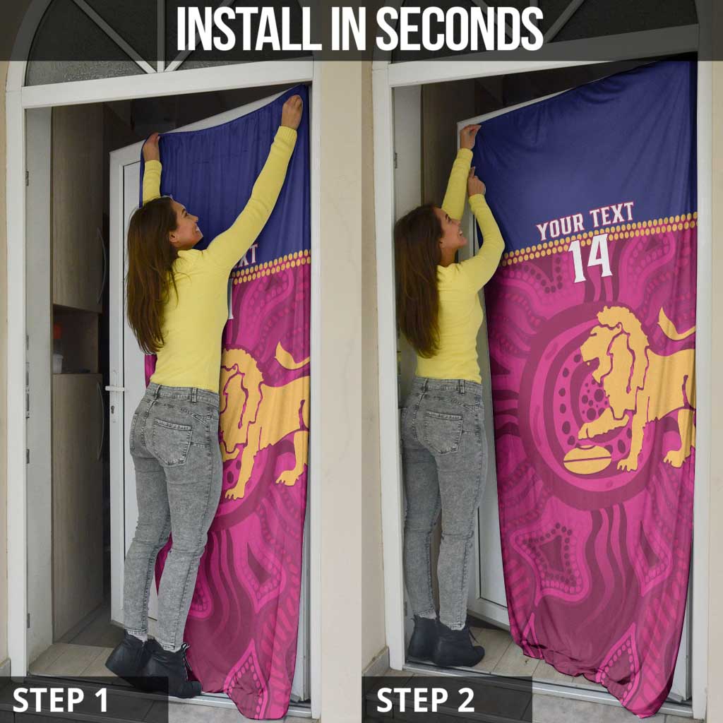 AFL Lions Football Custom Door Cover Brisbane Fight For Victory Indigenous Art - Aussie Hoodie