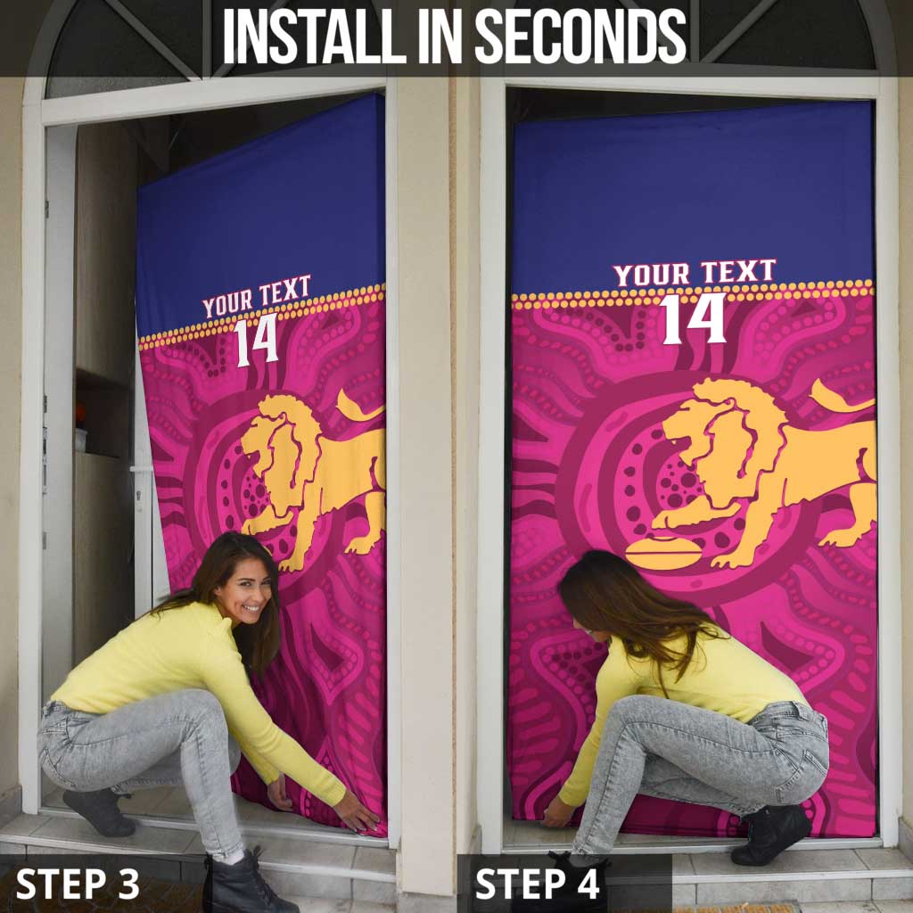AFL Lions Football Custom Door Cover Brisbane Fight For Victory Indigenous Art - Aussie Hoodie