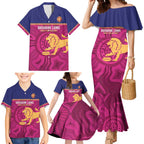 AFL Lions Football Custom Family Matching Mermaid Dress and Hawaiian Shirt Brisbane Fight For Victory Indigenous Art - Aussie Hoodie