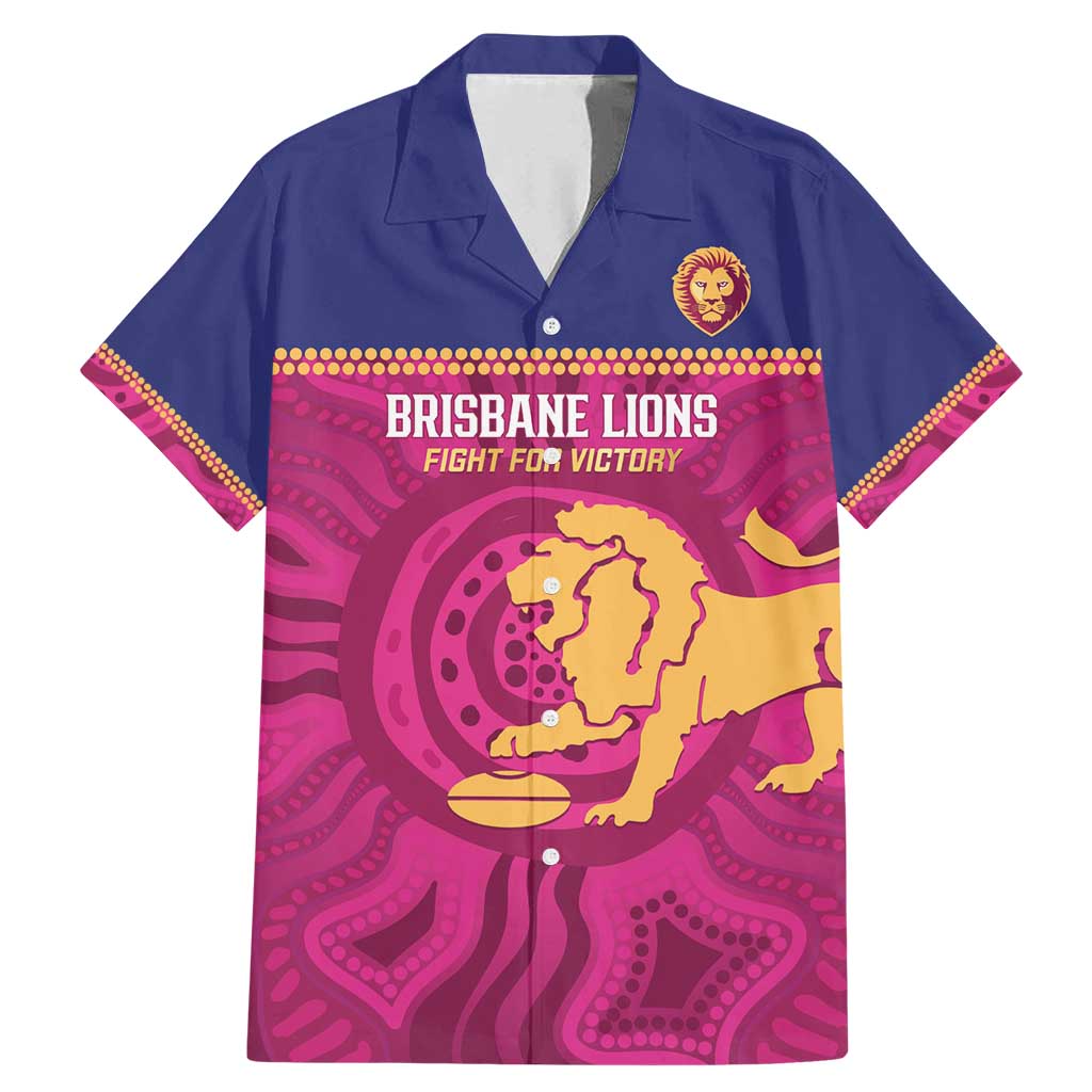 AFL Lions Football Custom Family Matching Mermaid Dress and Hawaiian Shirt Brisbane Fight For Victory Indigenous Art - Aussie Hoodie