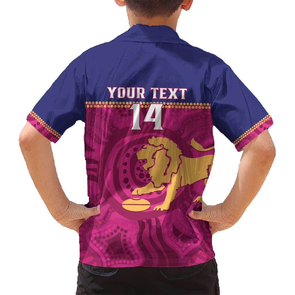 AFL Lions Football Custom Family Matching Summer Maxi Dress and Hawaiian Shirt Brisbane Fight For Victory Indigenous Art - Aussie Hoodie