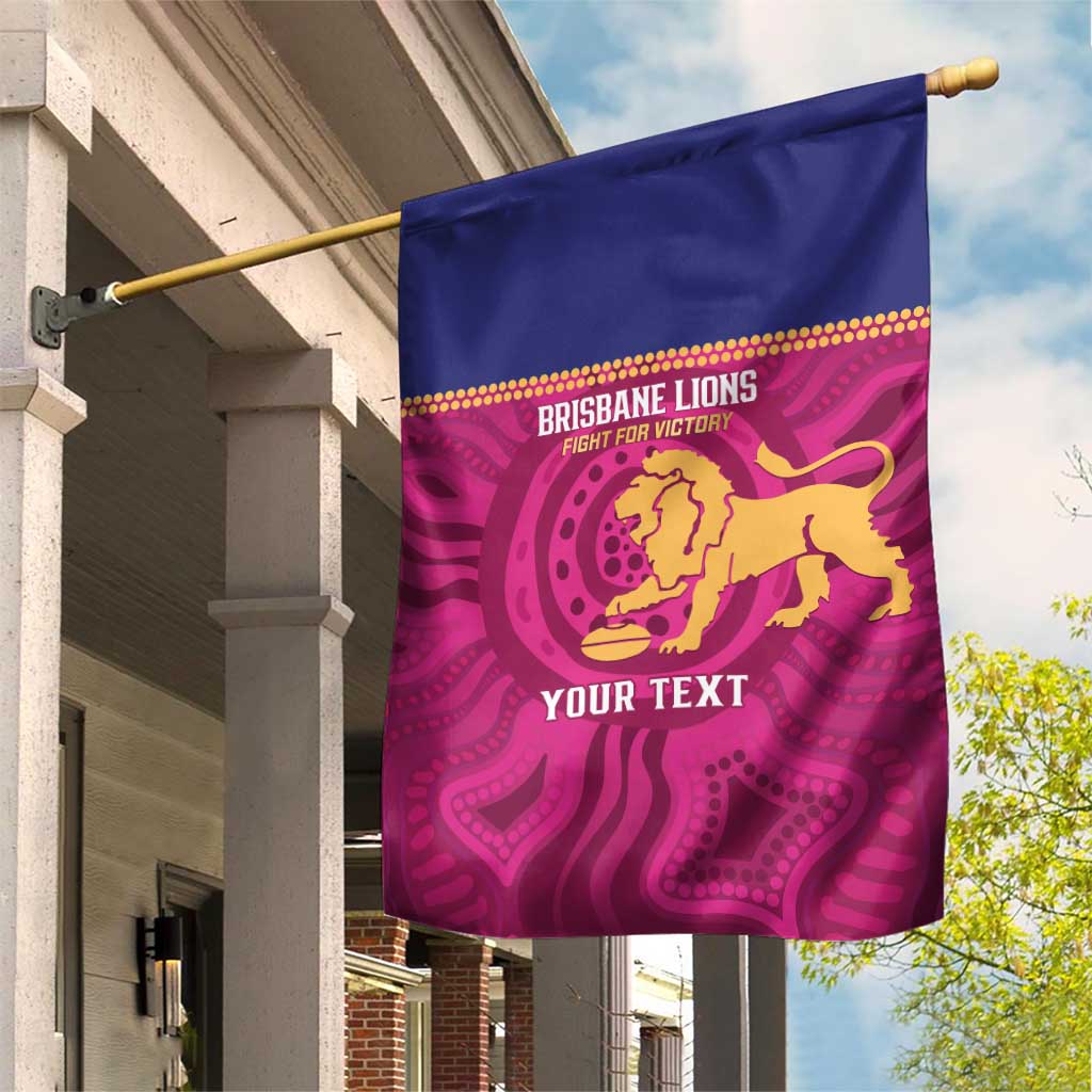 AFL Lions Football Custom Garden Flag Brisbane Fight For Victory Indigenous Art - Aussie Hoodie