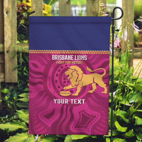 AFL Lions Football Custom Garden Flag Brisbane Fight For Victory Indigenous Art - Aussie Hoodie