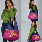 AFL Lions Football Custom Grocery Bag Brisbane Fight For Victory Indigenous Art - Aussie Hoodie