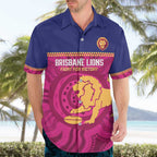 AFL Lions Football Custom Hawaiian Shirt Brisbane Fight For Victory Indigenous Art - Aussie Hoodie