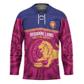 AFL Lions Football Custom Hockey Jersey Brisbane Fight For Victory Indigenous Art - Aussie Hoodie