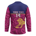 AFL Lions Football Custom Hockey Jersey Brisbane Fight For Victory Indigenous Art - Aussie Hoodie