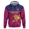 AFL Lions Football Custom Hoodie Brisbane Fight For Victory Indigenous Art - Aussie Hoodie