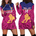 AFL Lions Football Custom Hoodie Dress Brisbane Fight For Victory Indigenous Art - Aussie Hoodie
