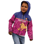 AFL Lions Football Custom Kid Hoodie Brisbane Fight For Victory Indigenous Art - Aussie Hoodie