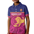 AFL Lions Football Custom Kid Polo Shirt Brisbane Fight For Victory Indigenous Art - Aussie Hoodie