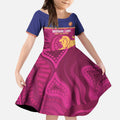 AFL Lions Football Custom Kid Short Sleeve Dress Brisbane Fight For Victory Indigenous Art - Aussie Hoodie