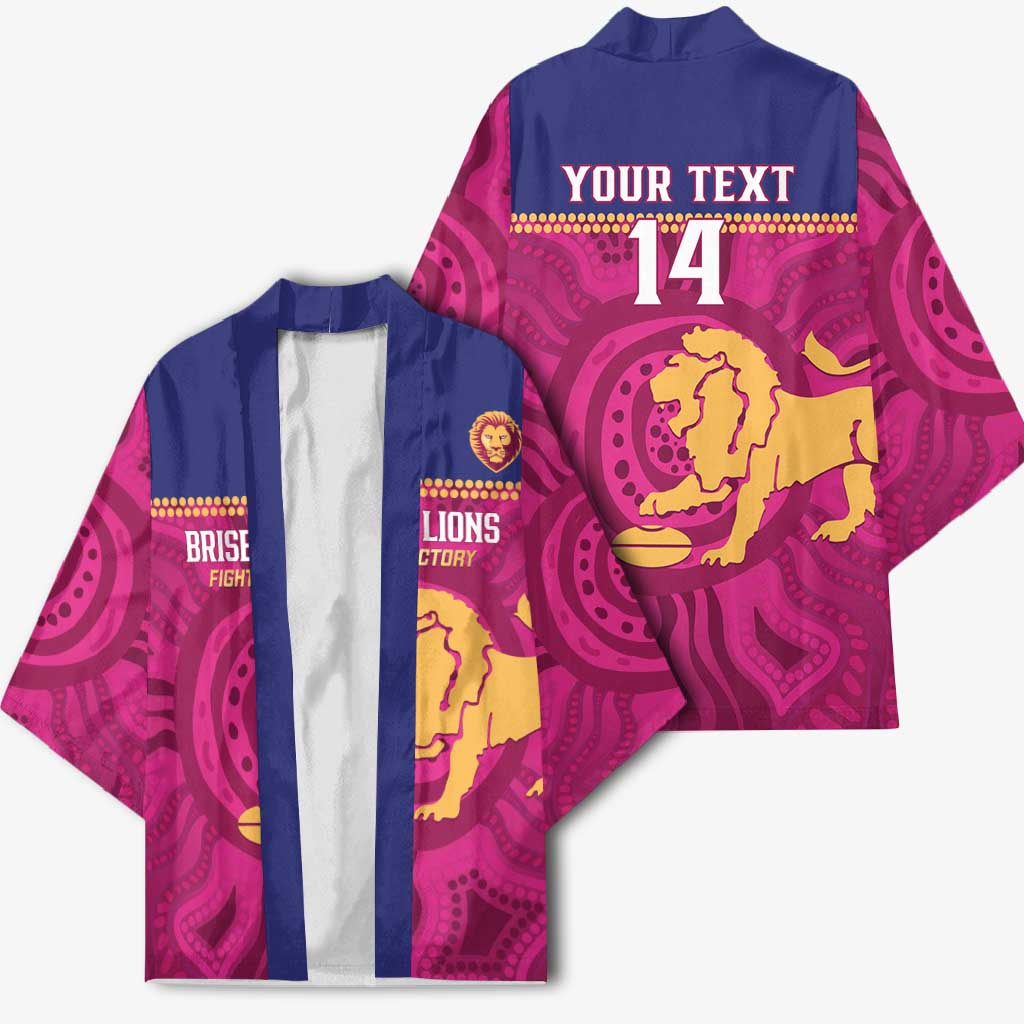 AFL Lions Football Custom Kimono Brisbane Fight For Victory Indigenous Art - Aussie Hoodie