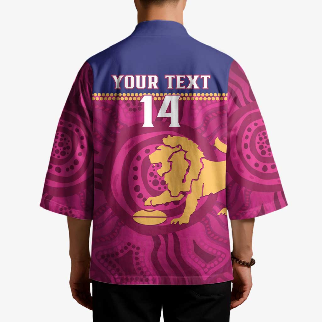 AFL Lions Football Custom Kimono Brisbane Fight For Victory Indigenous Art - Aussie Hoodie