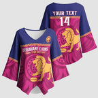 AFL Lions Football Custom Kimono Sleeve Blouse Brisbane Fight For Victory Indigenous Art - Aussie Hoodie