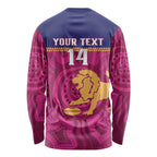 AFL Lions Football Custom Long Sleeve Shirt Brisbane Fight For Victory Indigenous Art - Aussie Hoodie