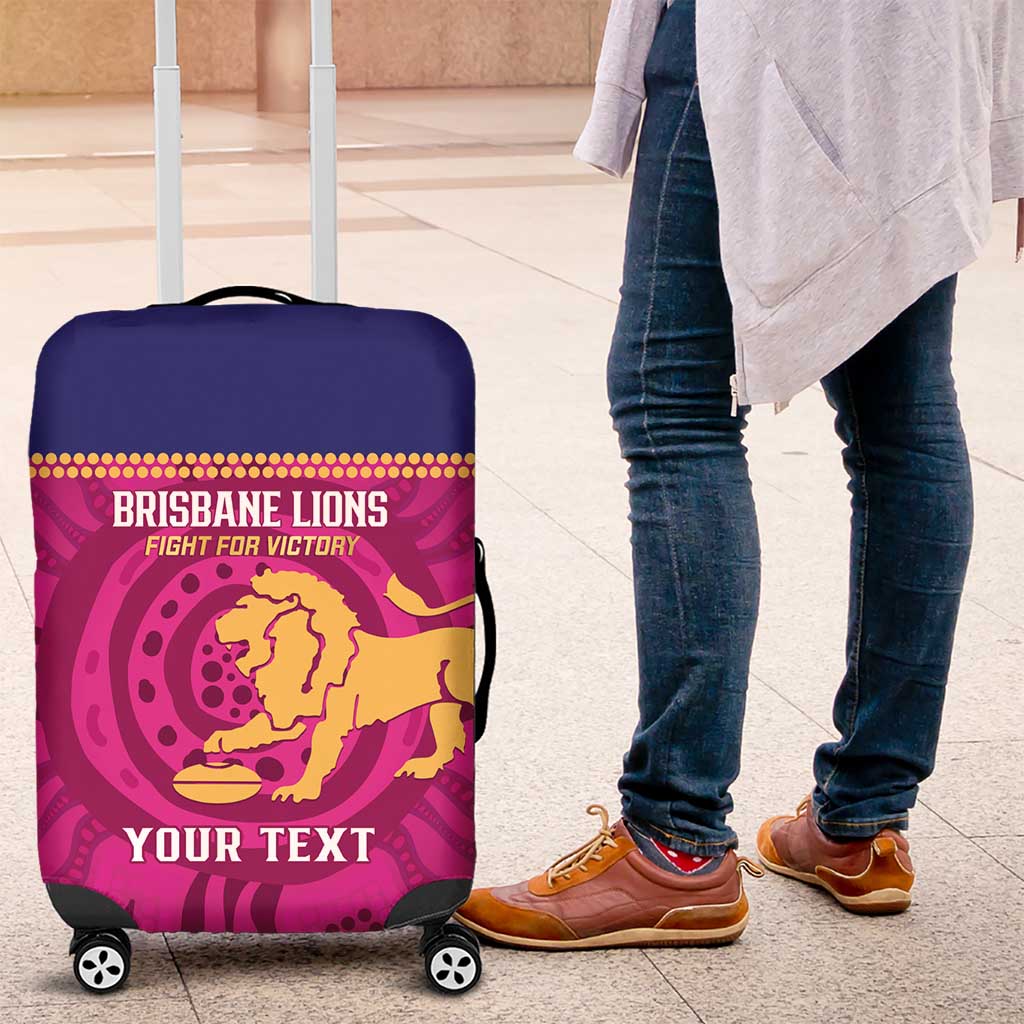 AFL Lions Football Custom Luggage Cover Brisbane Fight For Victory Indigenous Art - Aussie Hoodie