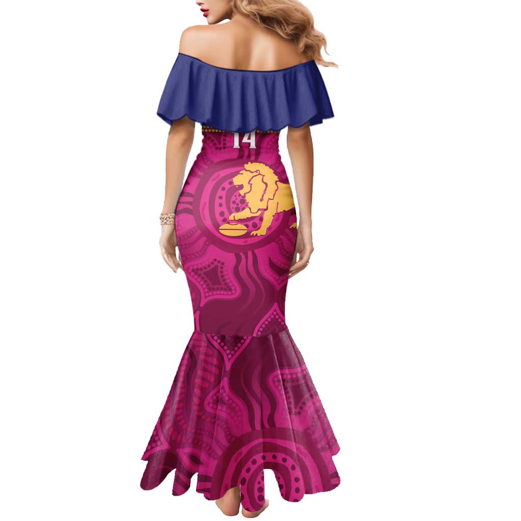 AFL Lions Football Custom Mermaid Dress Brisbane Fight For Victory Indigenous Art - Aussie Hoodie