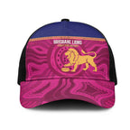 AFL Lions Football Mesh Trucker Cap Brisbane Fight For Victory Indigenous Art - Aussie Hoodie