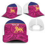 AFL Lions Football Mesh Trucker Cap Brisbane Fight For Victory Indigenous Art - Aussie Hoodie