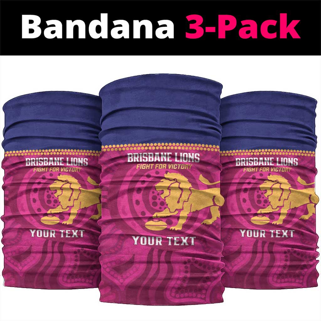 AFL Lions Football Custom Neck Gaiter Brisbane Fight For Victory Indigenous Art - Aussie Hoodie