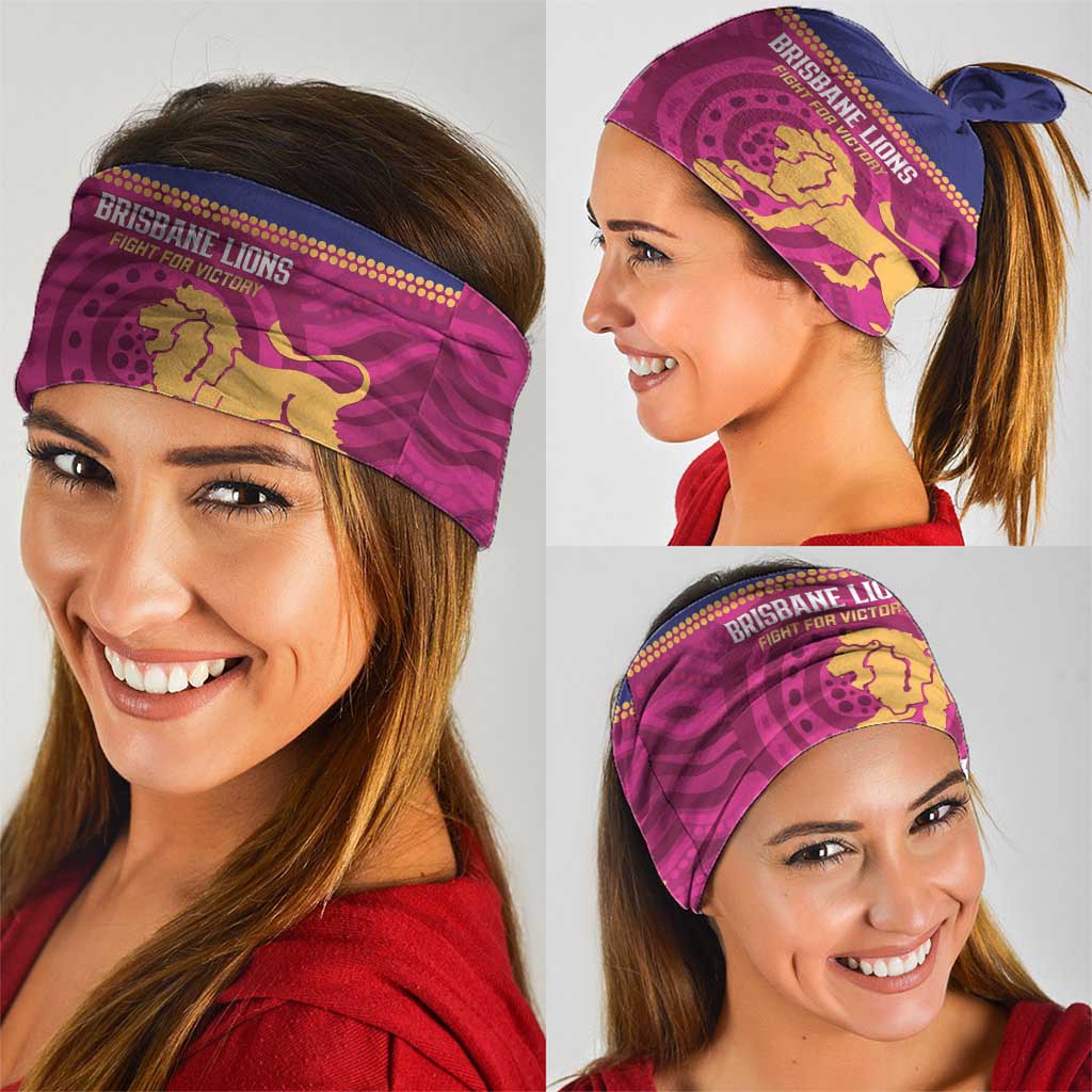 AFL Lions Football Custom Neck Gaiter Brisbane Fight For Victory Indigenous Art - Aussie Hoodie