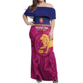 AFL Lions Football Custom Off Shoulder Maxi Dress Brisbane Fight For Victory Indigenous Art - Aussie Hoodie